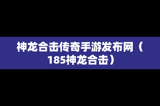 神龙合击传奇手游发布网（185神龙合击）