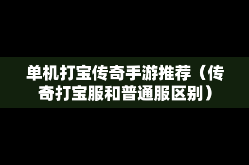 单机打宝传奇手游推荐（传奇打宝服和普通服区别）