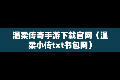 温柔传奇手游下载官网（温柔小传txt书包网）