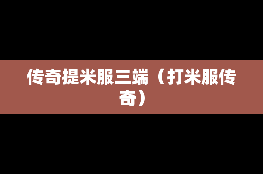 传奇提米服三端（打米服传奇）