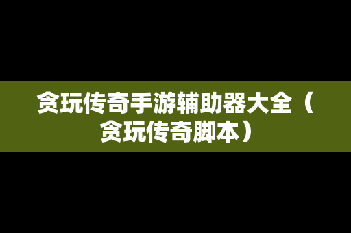 贪玩传奇手游辅助器大全（贪玩传奇脚本）