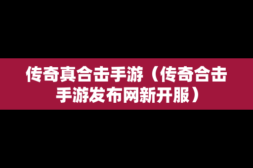 传奇真合击手游（传奇合击手游发布网新开服）