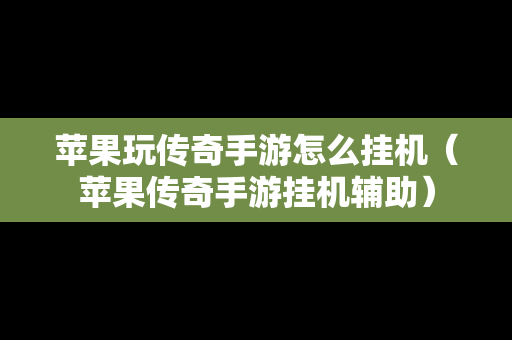 苹果玩传奇手游怎么挂机（苹果传奇手游挂机辅助）